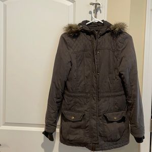 Charcoal puffer coat